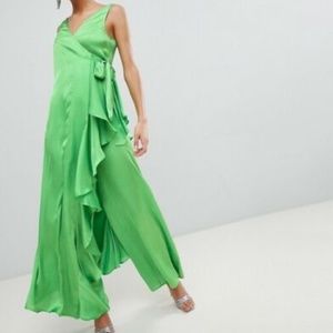 ASOS Green Satin Jumpsuit